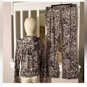 NWT juicy couture ocelot Leopard Print cheetah Lounge Set tracksuit large